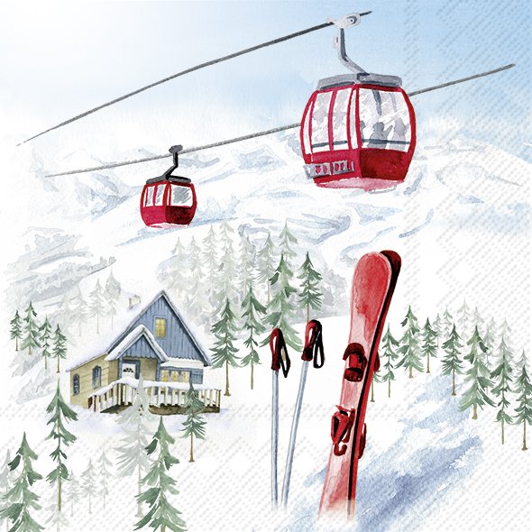 SNOWY HOLIDAYS SALVETES 25X25 CM 20GAB, PAPĪRS