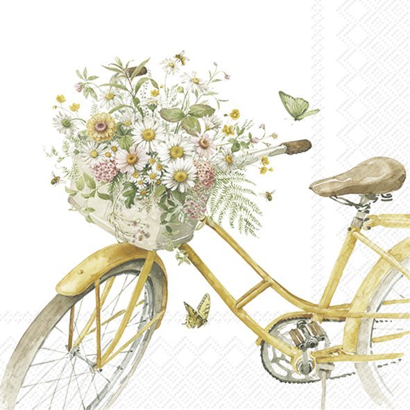 FLOWER BIKE SALVETES 25x25CM 20GAB, PAPĪRS