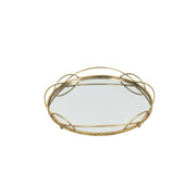 MIRROR PAPLĀTE 46x7x46cm, ZELTA KR., METĀLS/STIKLS