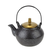 CEYLON TĒJKANNA 750ML, MELNA, AR ZELTA KR. VĀCIŅU, PORCELĀNS/METĀLS