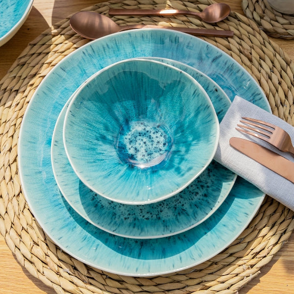 AQUAMARIN ŠĶĪVIS D27.5CM, BALTA/TIRKĪZA KR., PORCELĀNS
