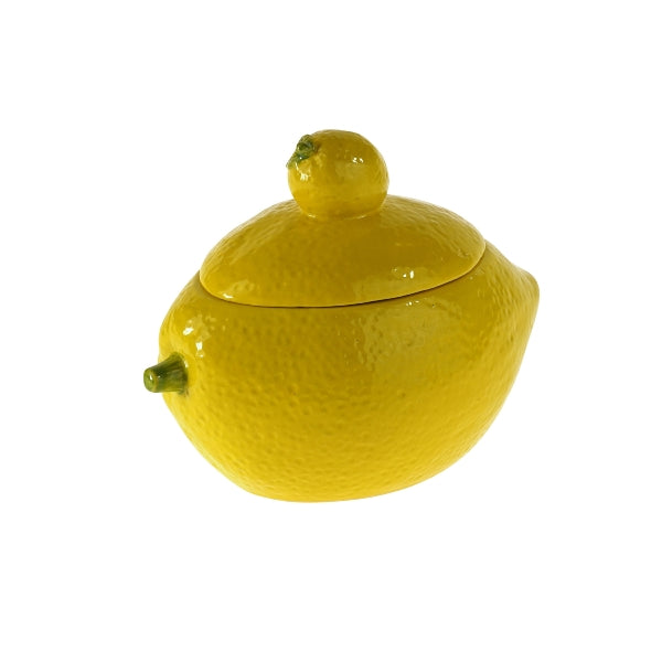 LEMON SALDUMU TRAUKS 18x12x15cm, AR VĀKU, DZELTENS, KERAMIKA