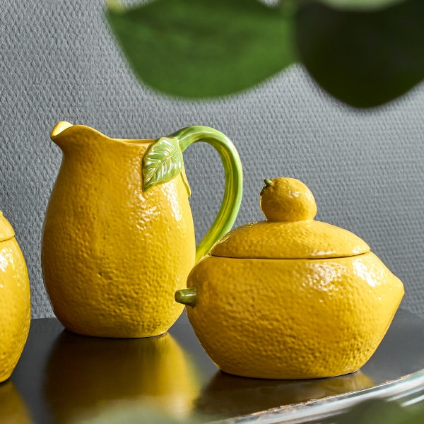 LEMON SALDUMU TRAUKS 18x12x15cm, AR VĀKU, DZELTENS, KERAMIKA