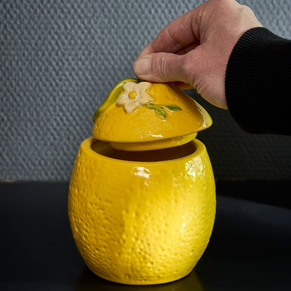 CITRON SALDUMU TRAUKS H15.5/D11CM, AR VĀCIŅU, DZELTENS, KERAMIKA