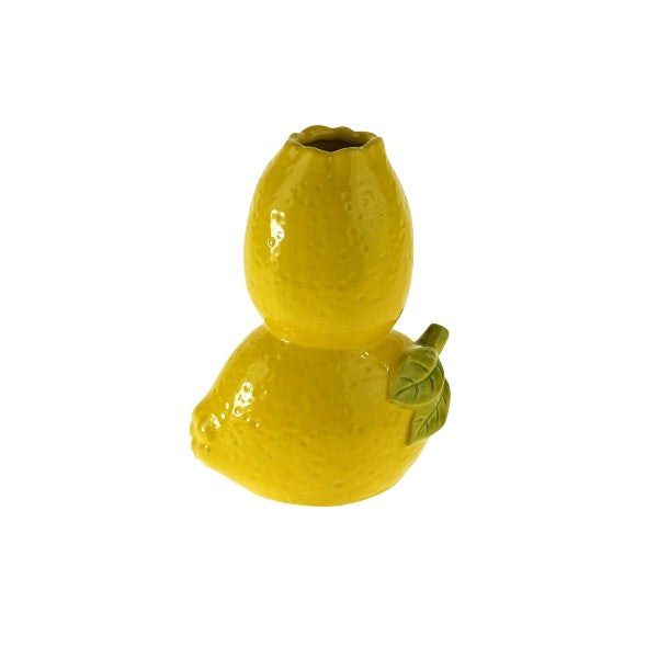 2 LEMONS VĀZE 11x7x15cm, DZELTENA, KERAMIKA