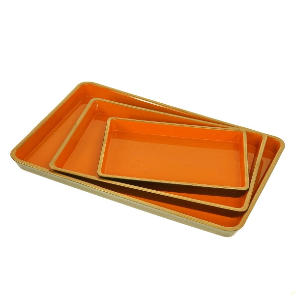 S/3 PAPLĀTE 31.5x21.5x2cm, ORANŽA, PLASTMASA (54553)