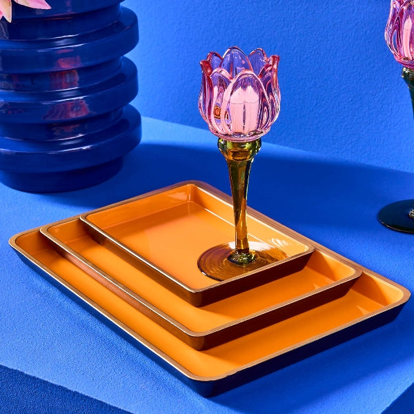 S/3 PAPLĀTE 25.5x17.5x2cm, ORANŽA, PLASTMASA (54553)