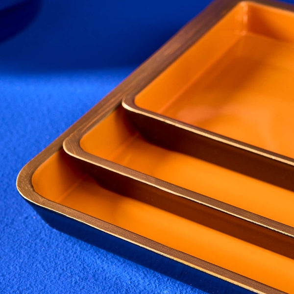 S/3 PAPLĀTE 19x13x2cm, ORANŽA, PLASTMASA (54553)