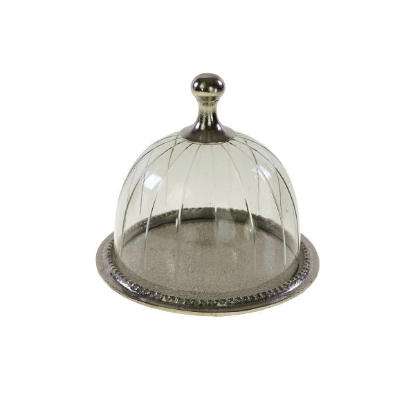 LOISE KŪKU TRAUKS AR VĀKUD20/H18cm, SUDRABA KR., ALUMĪNIJS/STIKLS