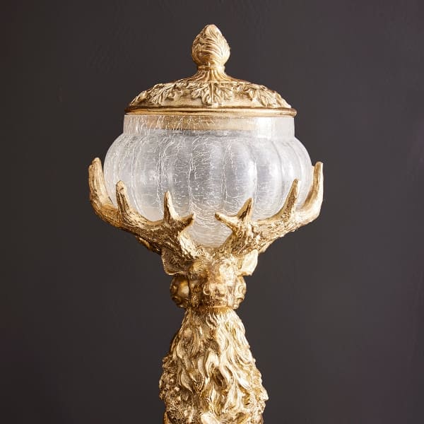 STATUETE BRIEDIS 42x20x16CM, AR TRAUKU, ZELTA KR., POLIREZĪNS