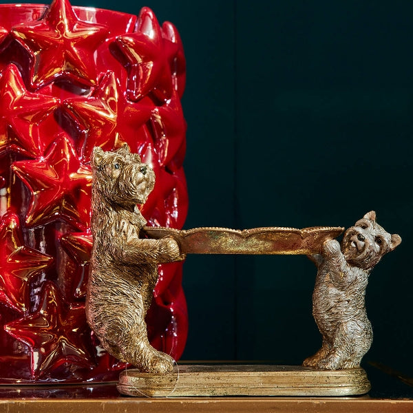 DEKORATĪVS PALIKTNIS SĪKLIETĀM 22x8.5x17CM, ZELTA KR., POLIREZĪNS