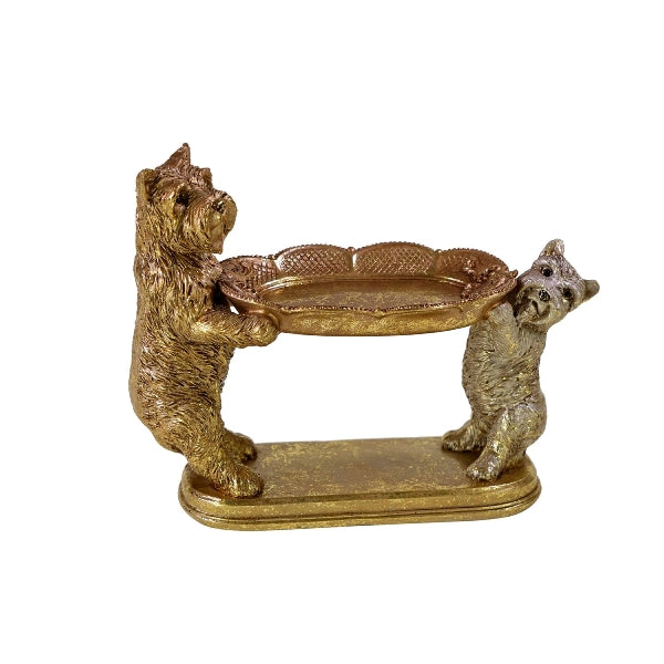 DEKORATĪVS PALIKTNIS SĪKLIETĀM 22x8.5x17CM, ZELTA KR., POLIREZĪNS