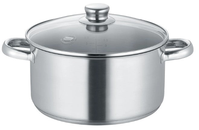 NEW ROMA KATLS AR VĀKU 24CM, 5.1L, NER.TĒR., STIKLS
