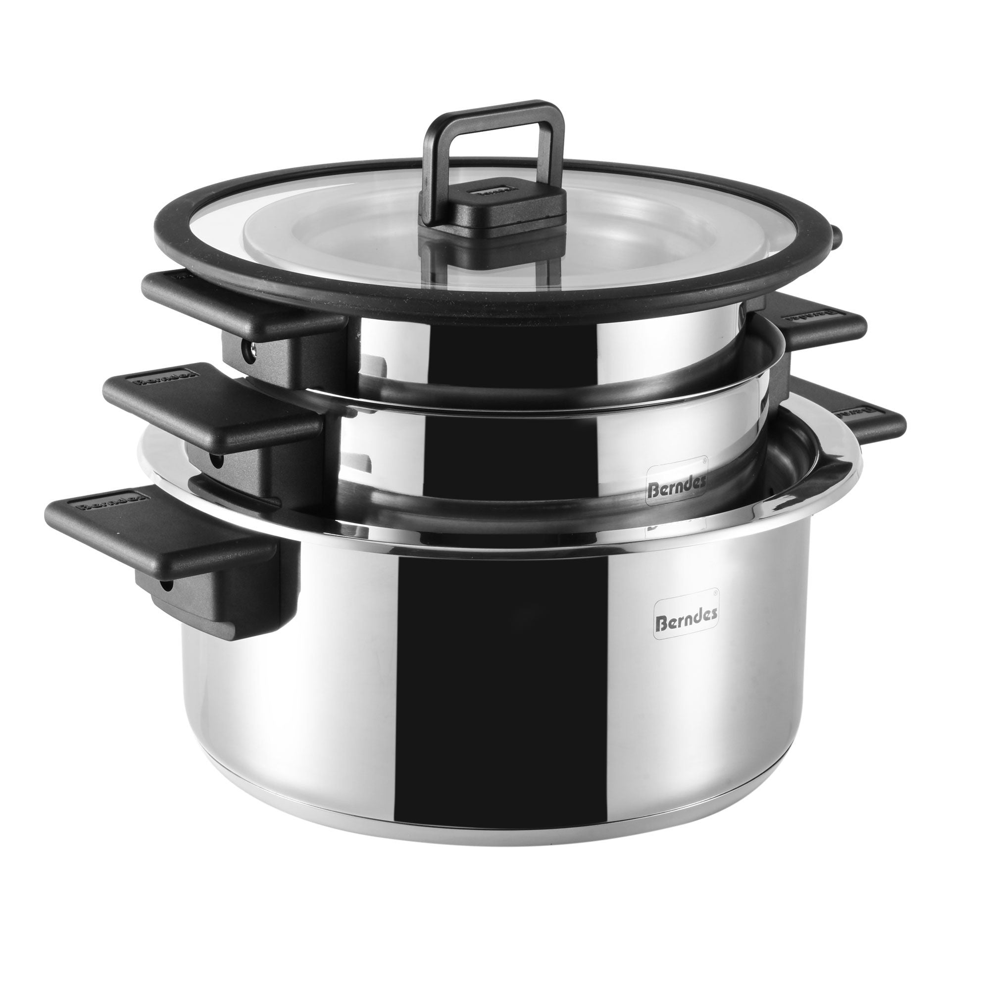 B.MIRACLE TRAUKU KOMPL. 5GAB, KATLI 18/20/24CM, BĻODA 14CM, TVAICĒŠANAS SIETS 22CM, SAVIETOJAMI, N/T