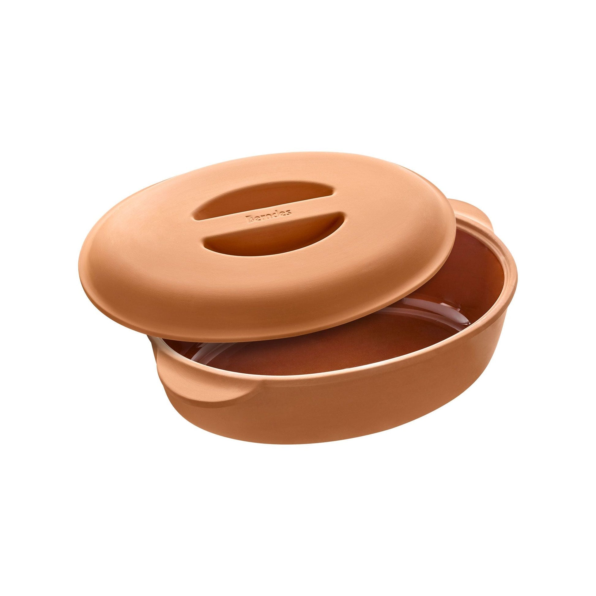TERRACOTTA SAUTĒJAMAIS KATLS 4L, 33x22, IEKŠPUSĒ GLAZĒTS, AR NEGLAZĒTU VĀKU, KERAMIKA