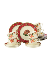 IEMASSVĒTKU NOSTAĻĢIJA KAFIJAS SERVĪZE 6PERS. 18PR., PORCELĀNS