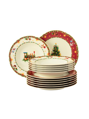 IEMASSVĒTKU NOSTAĻĢIJA PUSDIENU SERVĪZE 6PERS. 12PR., PORCELĀNS