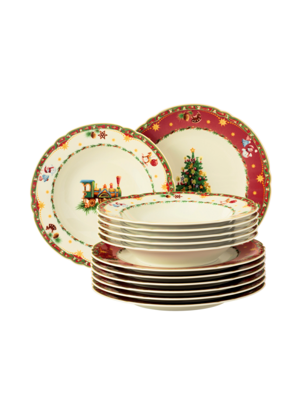 IEMASSVĒTKU NOSTAĻĢIJA PUSDIENU SERVĪZE 6PERS. 12PR., PORCELĀNS