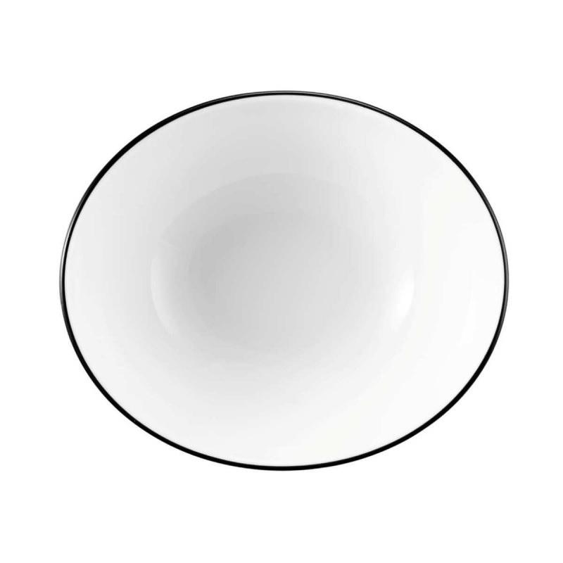 MODERN LIFE BLACK LINE OVĀLS DZIĻAIS ŠĶĪVIS 16CM, PORCELĀNS