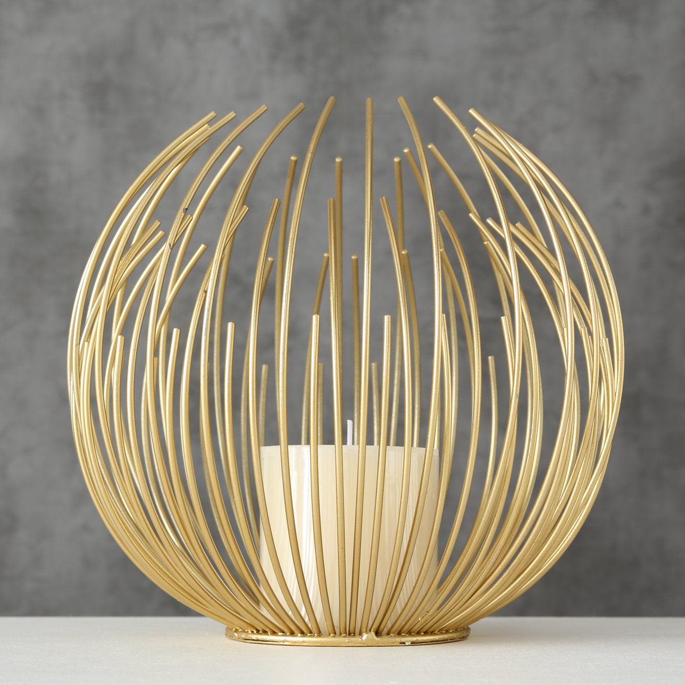CYLON SVEČTURIS H20CM/D24CM, ZELTA KR., METĀLS