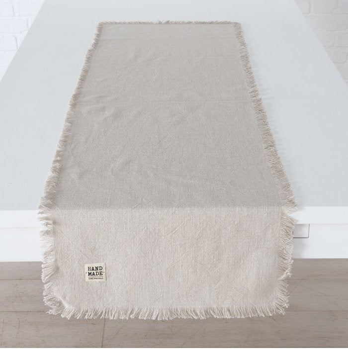 LENEA GALDA CELIŅŠ 40X140CM, 2 VEIDI, BĒŠS/BALTS, KOKVILNA