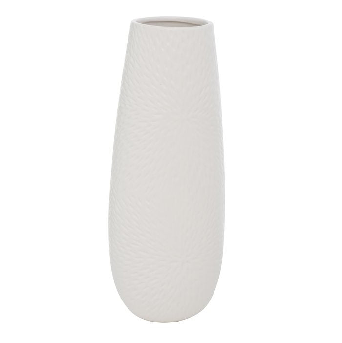 SALINA VĀZE H31CM, D12CM, BALTA, MATĒTA, KERAMIKA