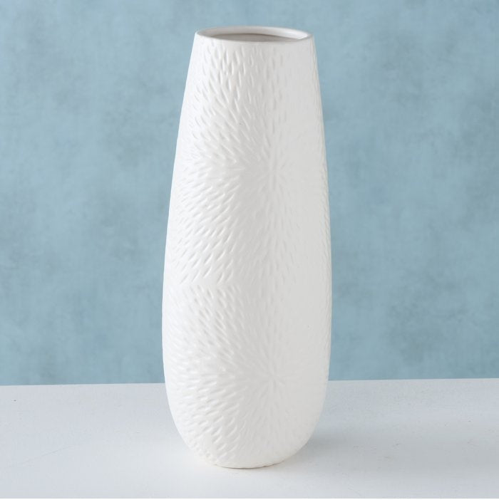 SALINA VĀZE H31CM, D12CM, BALTA, MATĒTA, KERAMIKA
