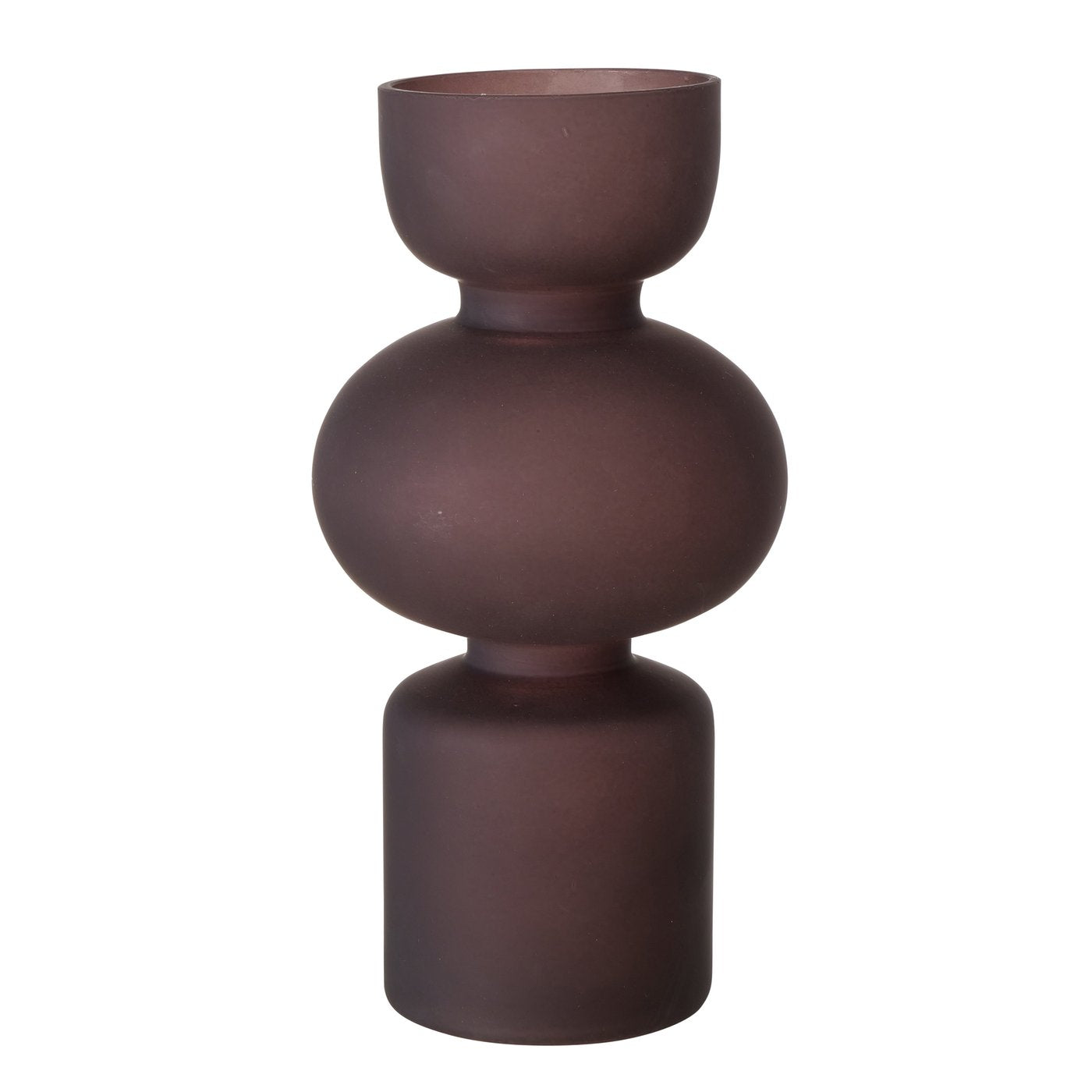 NELIKA VĀZE D14CM H30CM, BRŪNS, LAKOTS STIKLS