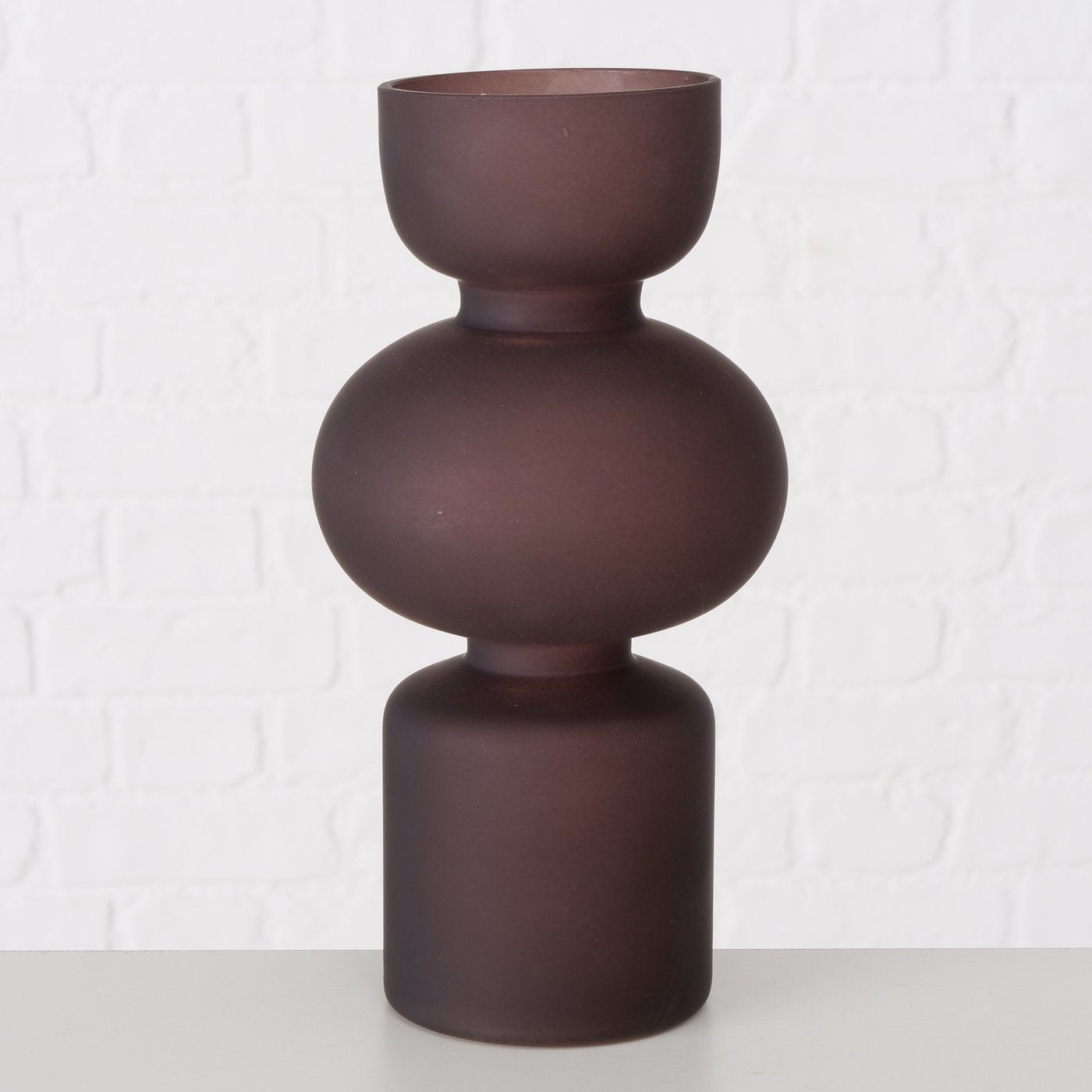NELIKA VĀZE D14CM H30CM, BRŪNS, LAKOTS STIKLS