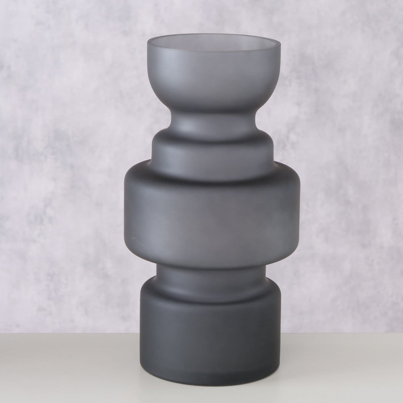 BODENA VĀZE H30CM, PELĒKA MATĒTA, STIKLS