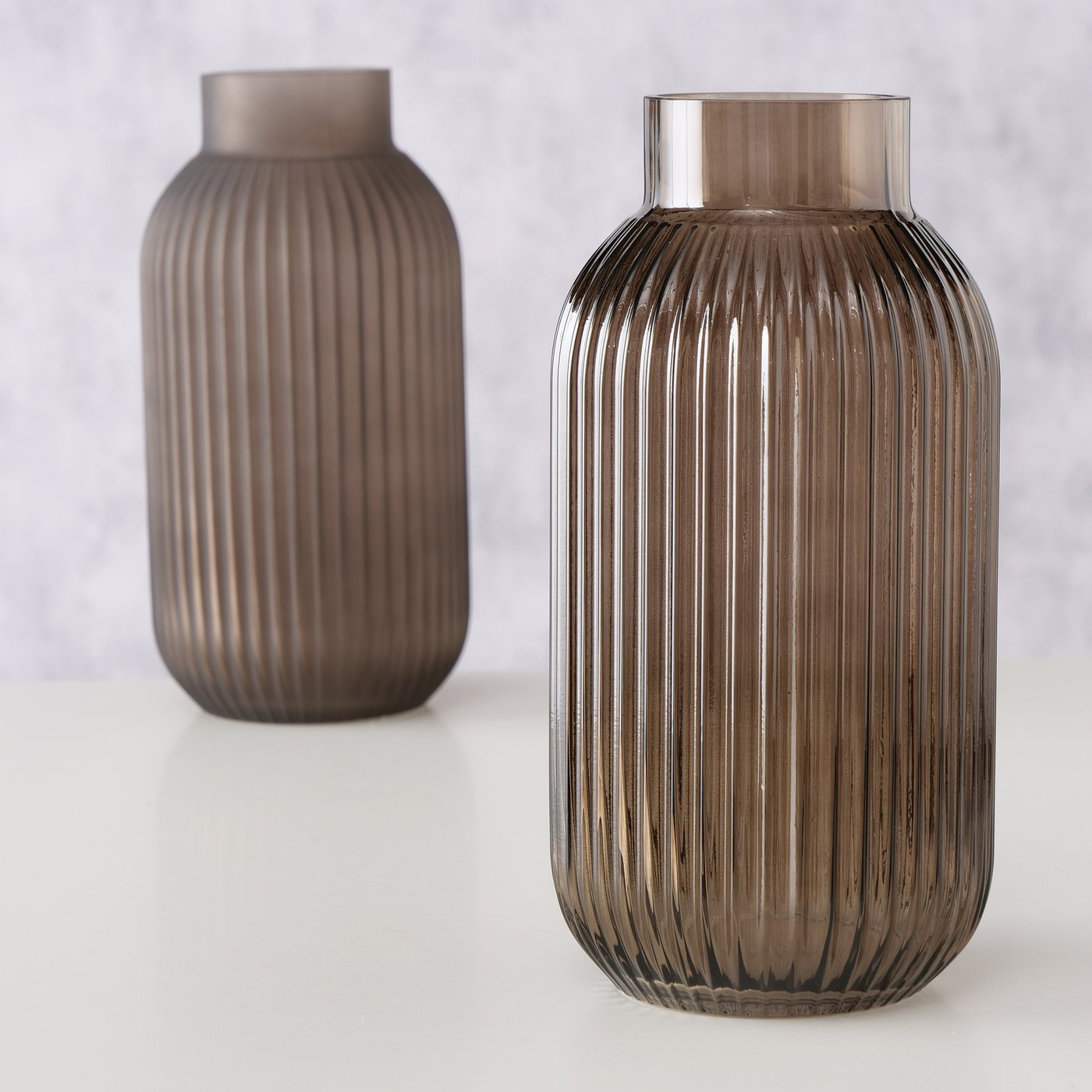 NORDIKA VĀZE H30CM 2 VEIDI, BRŪNA, MATĒTA/GLANCĒTA, LAKOTS STIKLS