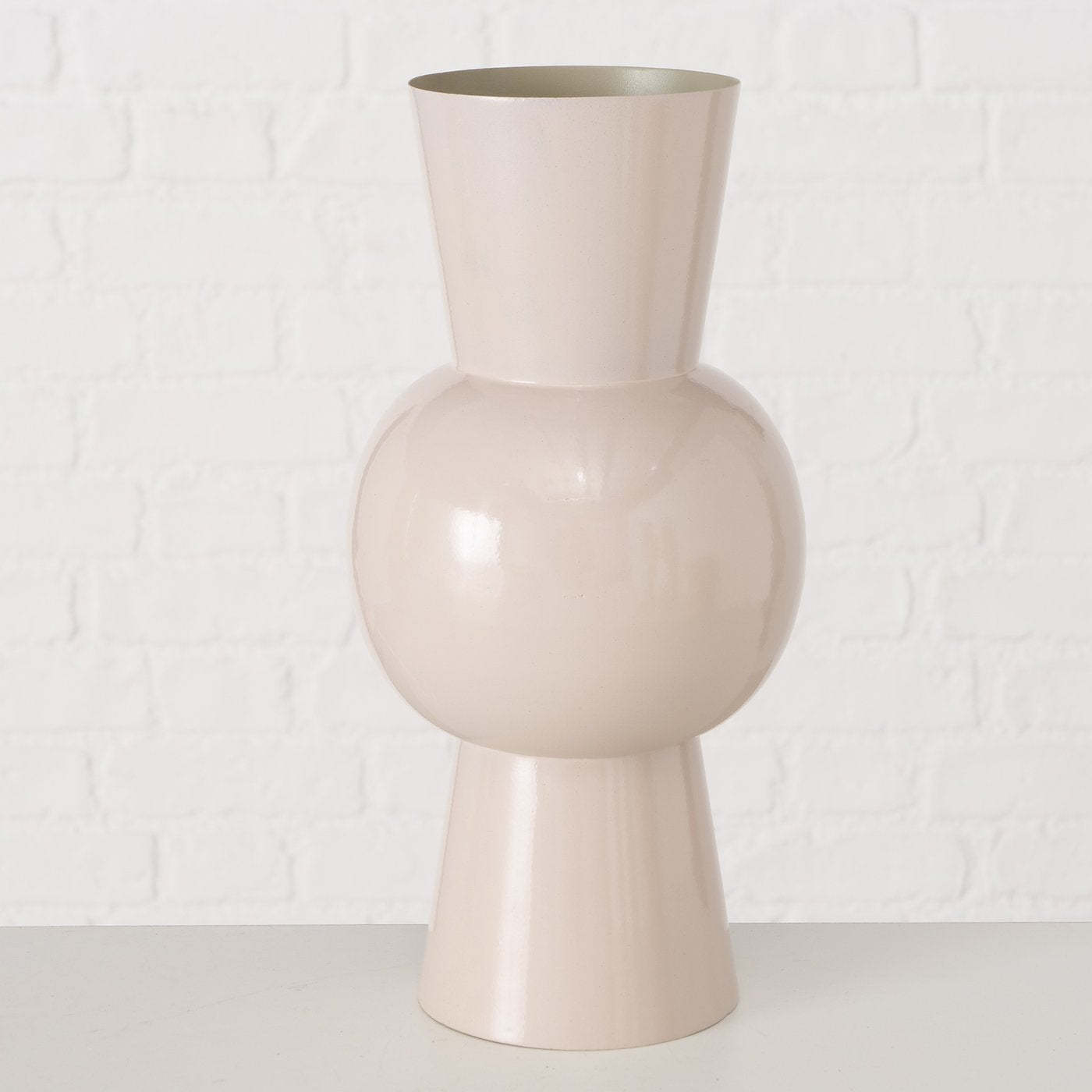 VARNJO VĀZE D16CM H30CM, 3VEIDI, BRŪNA/BĒŠA/BALTA, METĀLS