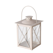 FAROL LATERNA SVECEI IEKŠTELPĀM H21CM, 14X14CM, BĒŠA, METĀLS/STIKLS