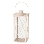 FAROL LATERNA SVECEI IEKŠTELPĀM H36CM, 17X17CM, BĒŠA, METĀLS/STIKLS