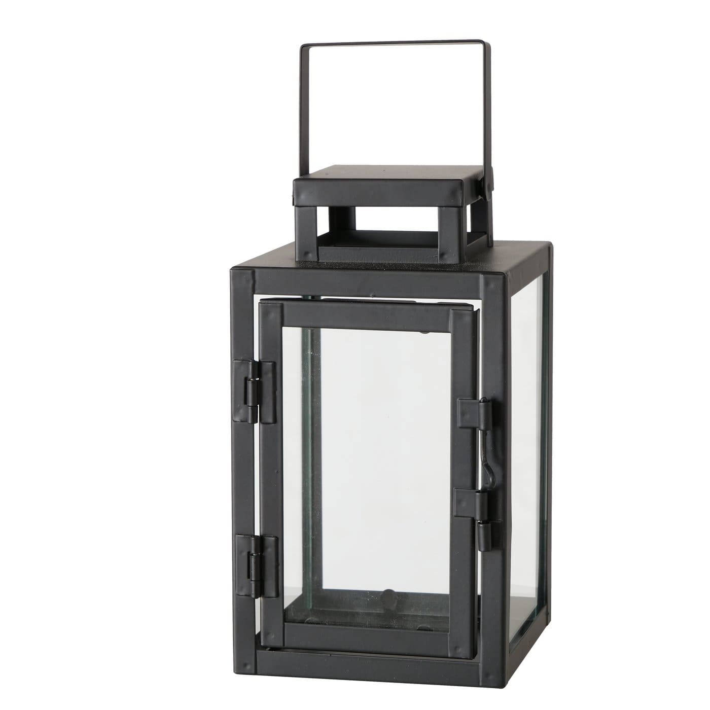 MALMA SVEČTURIS LATERNA H15CM, MELNS, METĀLS/STIKLS