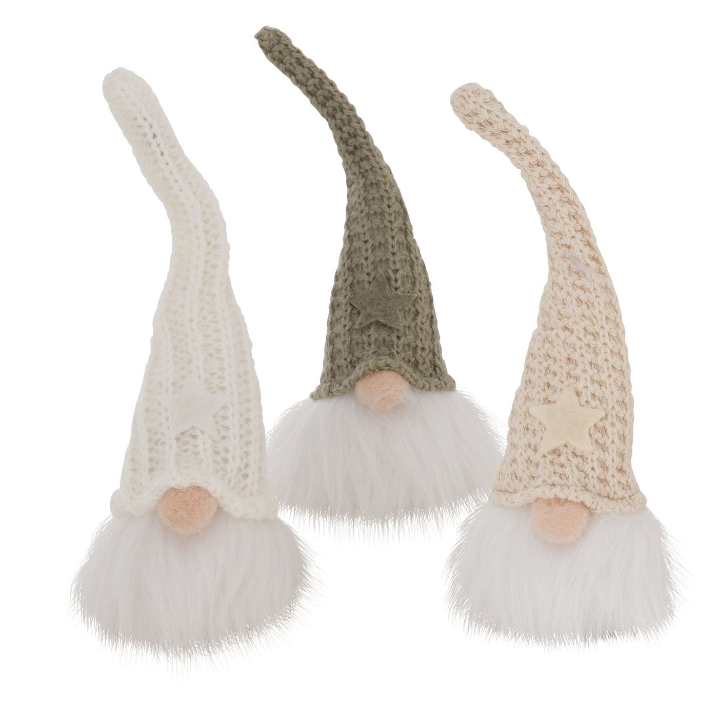DEKORATĪVA FIGŪRA-RŪĶIS LARSY H22CM 3 VEIDI, BĒŠS/T.ZAĻŠ/BALTS, PLASTMASA/TEKSTILS