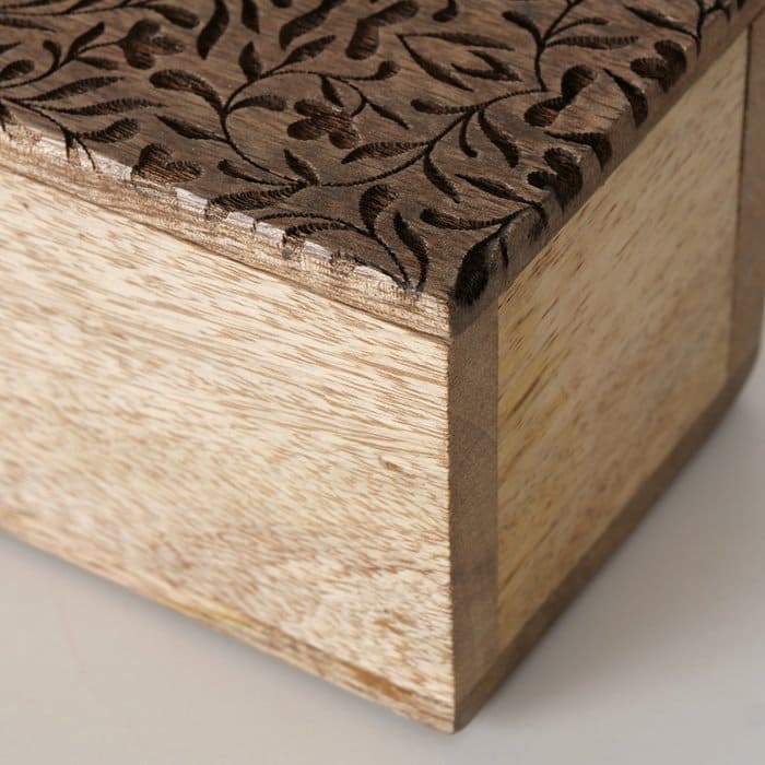 RANNIKA LĀDĪTE 15X17X6.5CM, AR NOŅEMAMU VĀKU, MANGO KOKS