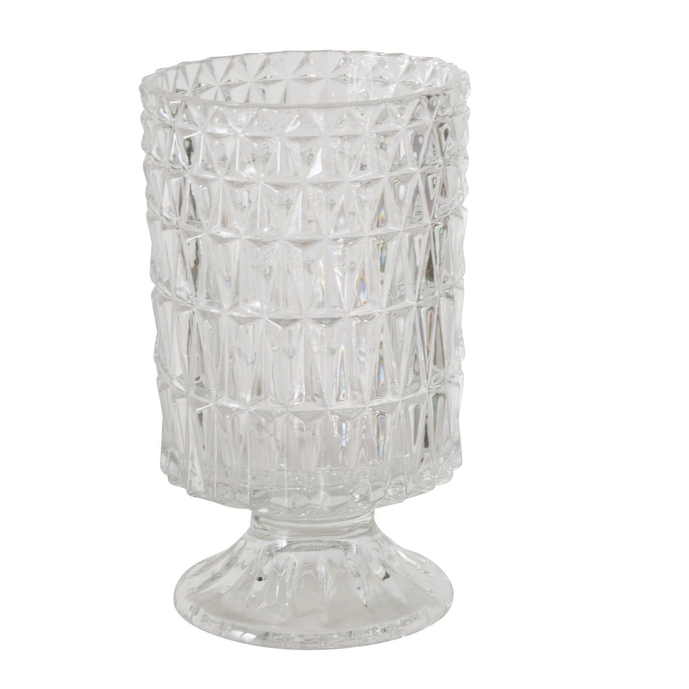 TALOA SVEČTURIS TĒJASSVECEI H17.2CM/D10CM 3 VEIDI, CAURSPĪDĪGA, STIKLS
