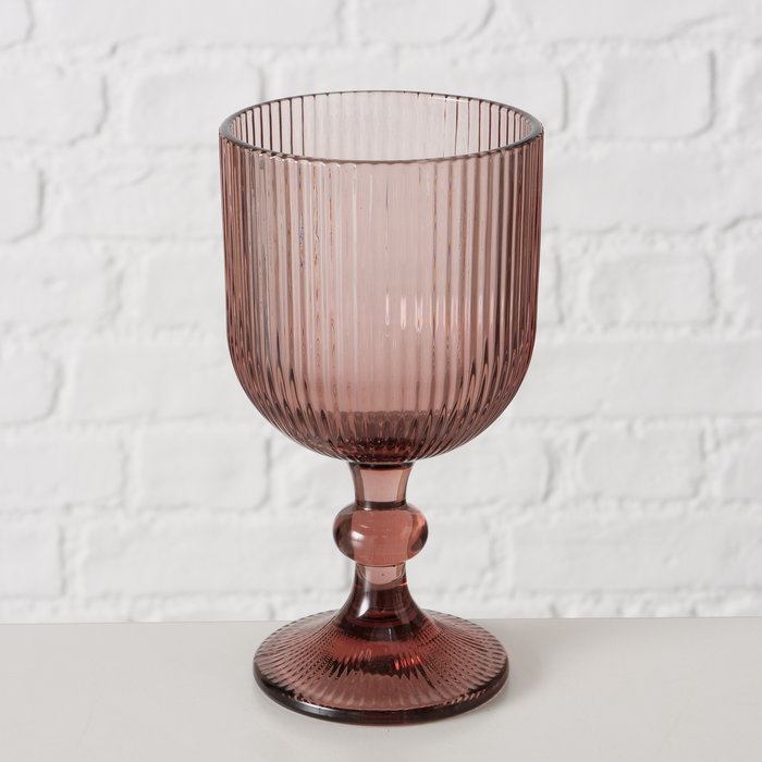 RIGANO GLĀZE VĪNAM 320ML, H17CM, UZ KĀJIŅAS, T.ROZĀ, STIKLS