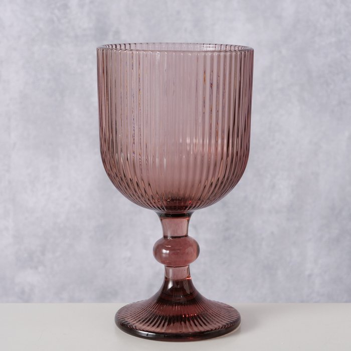 RIGANO GLĀZE VĪNAM 320ML, H17CM, UZ KĀJIŅAS, T.ROZĀ, STIKLS