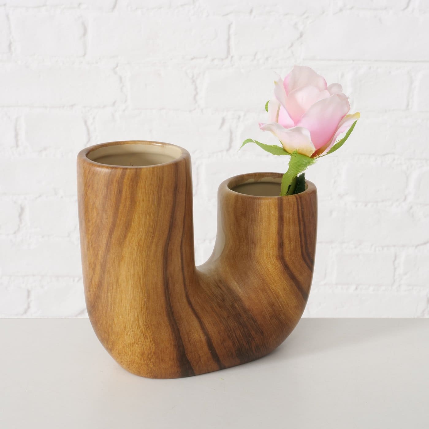 WILHELMY VĀZE H14.5CM, BRŪNA, KERAMIKA