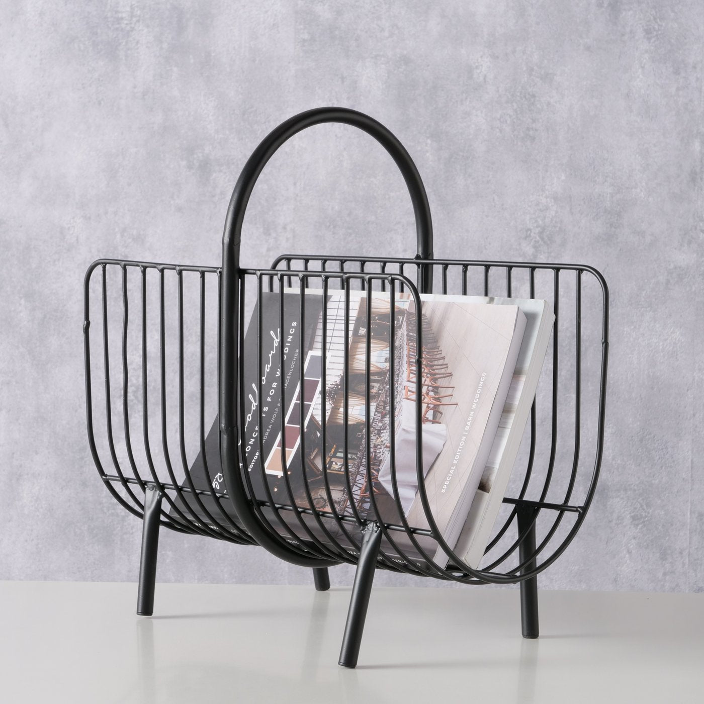 CINDY GROZS AVĪZĒM H40CM/W22CM, MELNS, METĀLS