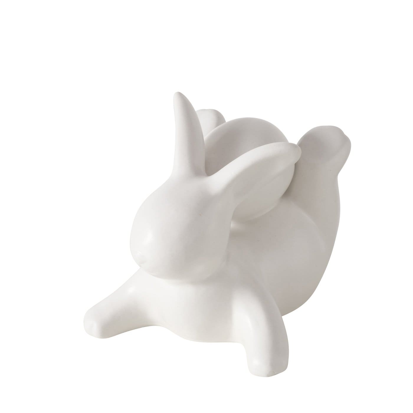 HILDY FIGŪRA-ZAĶIS H12.5CM 2 VEIDI, BALTS, KERAMIKA
