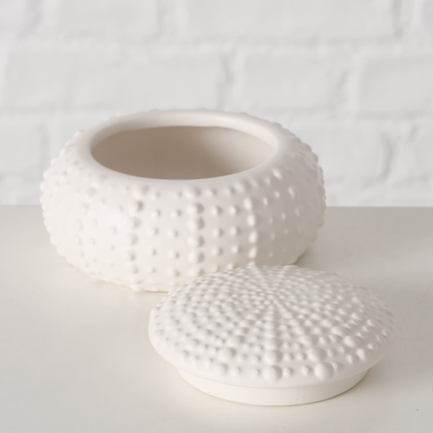 TIN ECHINO TRAUKS H5CM/D10CM, AR VĀKU, BALTS, PORCELĀNS