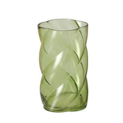 CURVO VĀZE H20.5CM/D17CM, ZAĻA, LAKOTS STIKLS