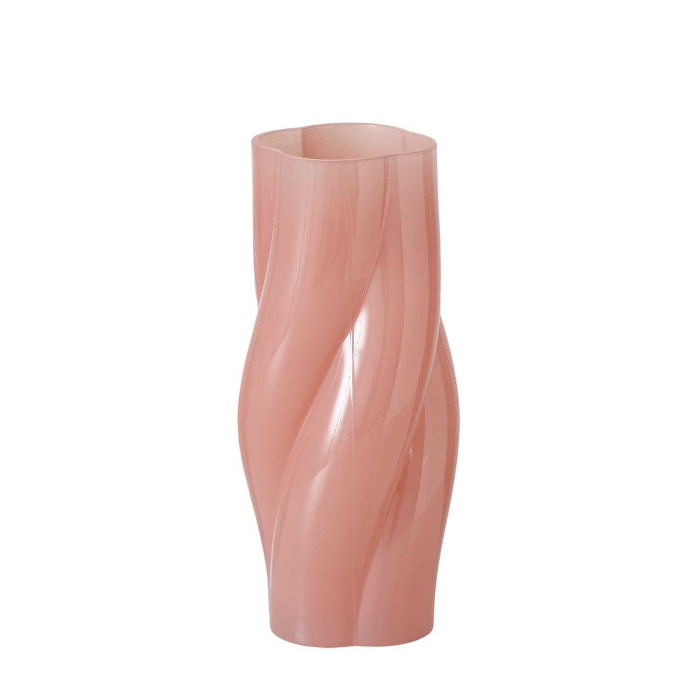 TWIRL VĀZE H25CM/D11.5CM, ROZĀ, LAKOTS STIKLS