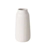 MILVANA VĀZE H22CM/D11CM, 3 KRĀSAS - BALTA/BRŪNA/PELĒKA, KERAMIKA