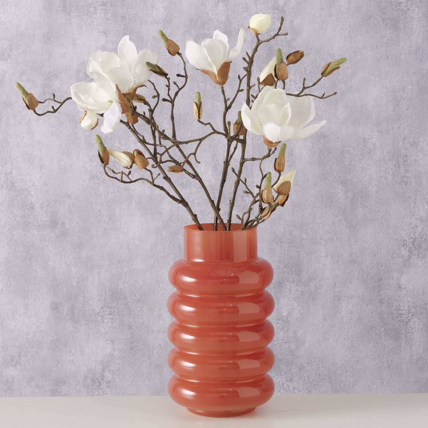 RIBBO VĀZE H26CM/D15CM, T.ROZĀ, LAKOTS STIKLS