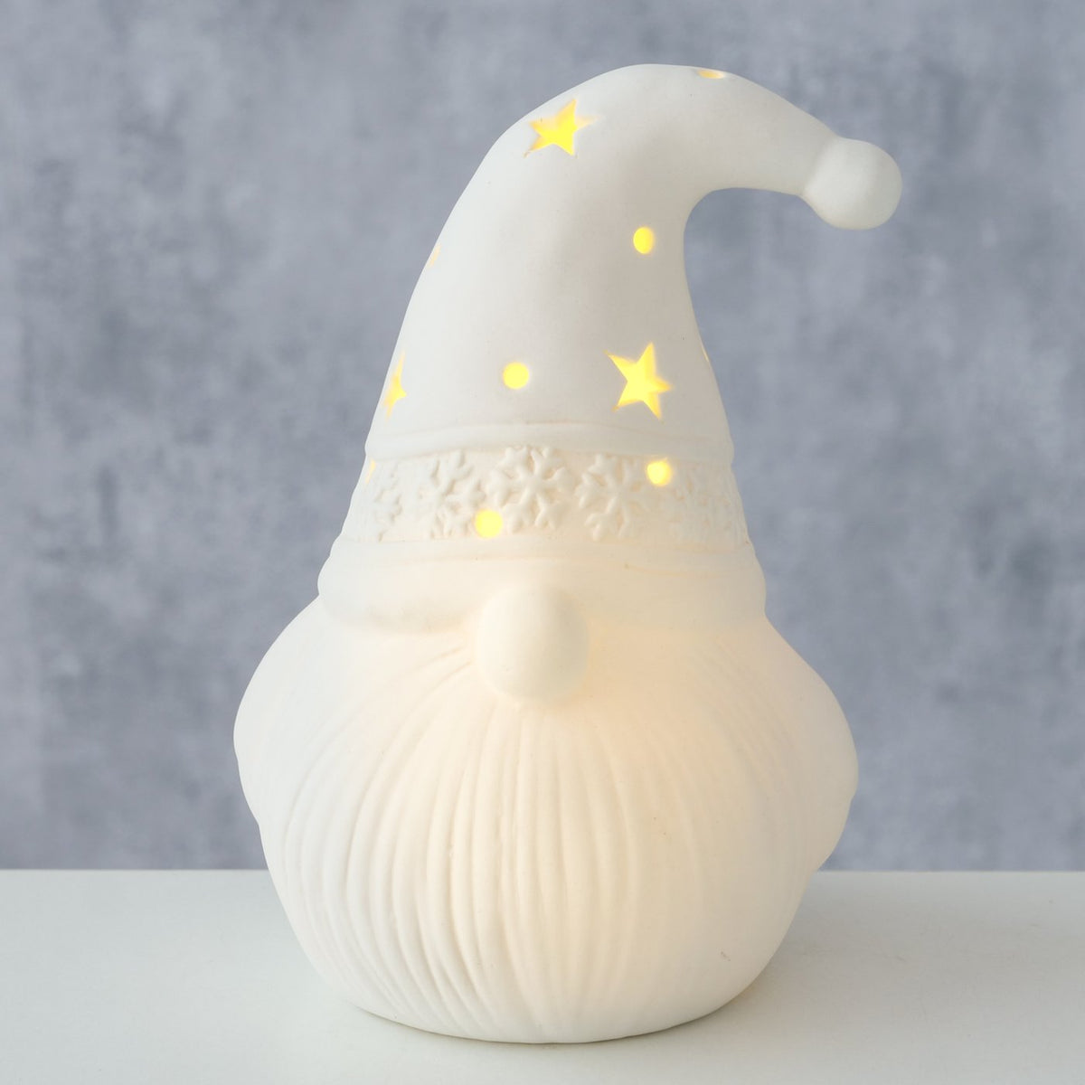 DEKORATĪVA LED FIGŪRA-RŪĶIS TINO H14CM, 3XLR44, PORCELĀNS