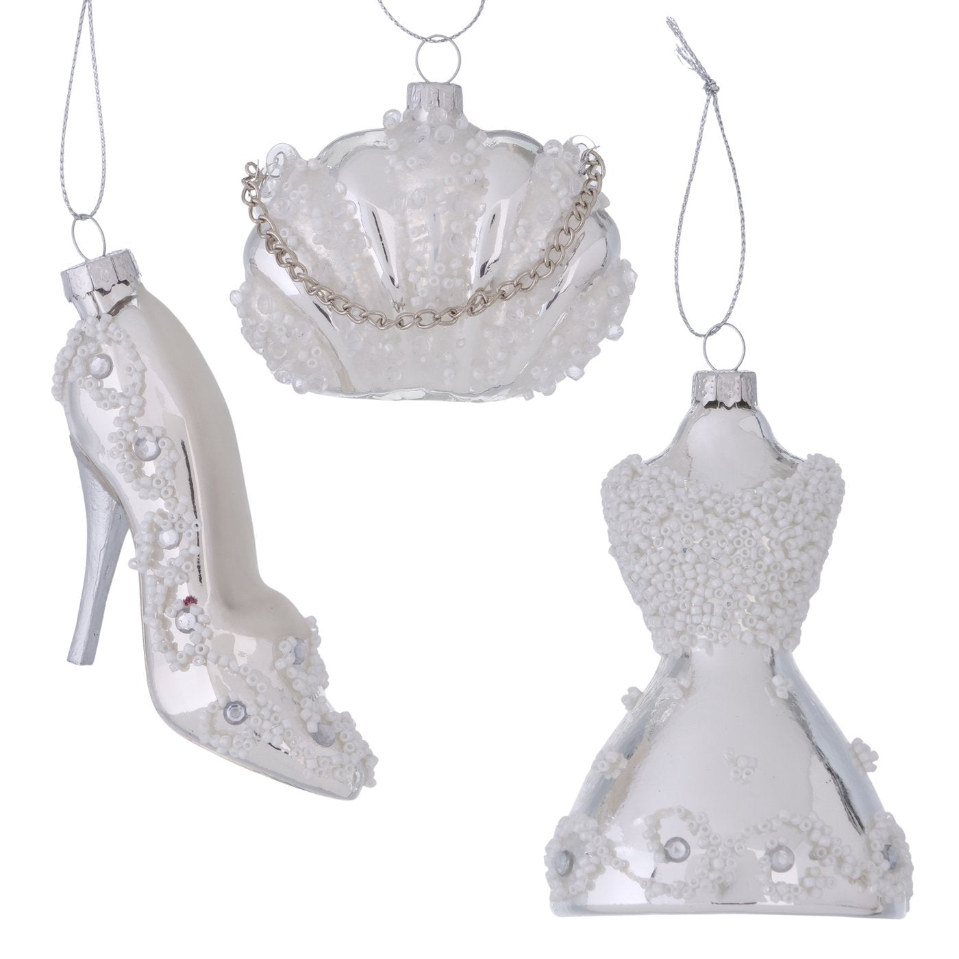 GĻU ROTĀJUMS-AKSESUĀRS H12CM 3 VEIDI, BALTS, STIKLS